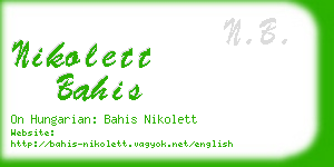 nikolett bahis business card